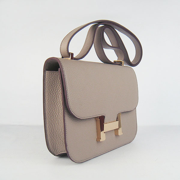 7A Hermes Oxhide Leather Message Bag Grey H017